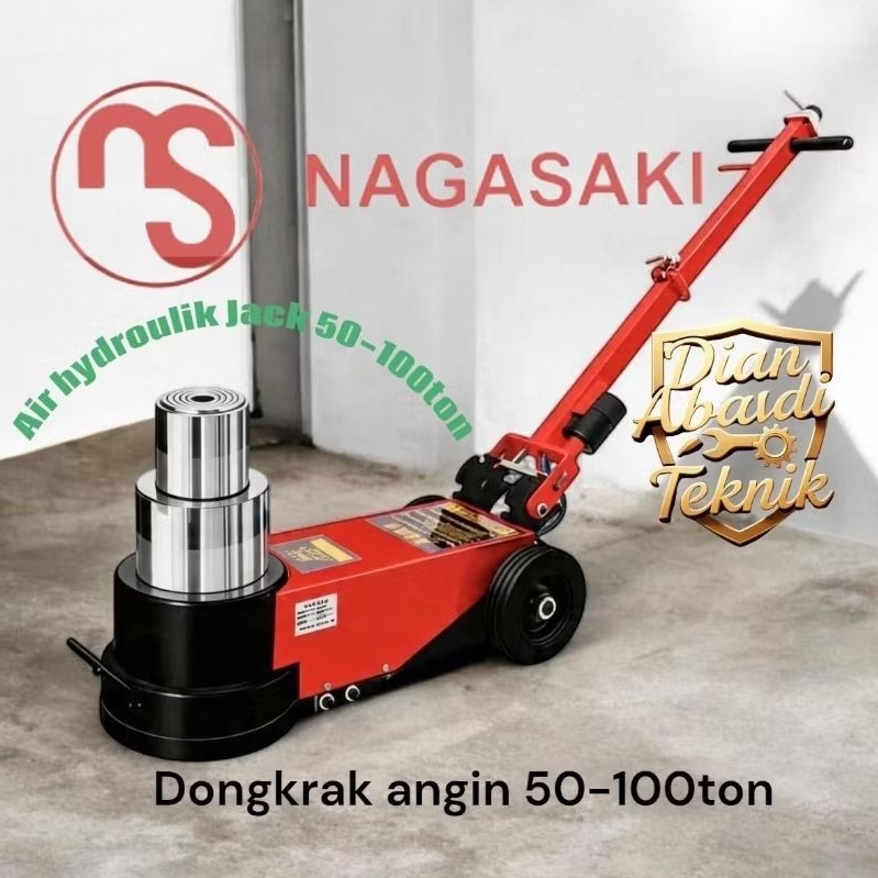 air hidrolik Jack 50ton & 100ton dongkrak angin kapasitas 25-50 ton &  50-100 ton nagasski