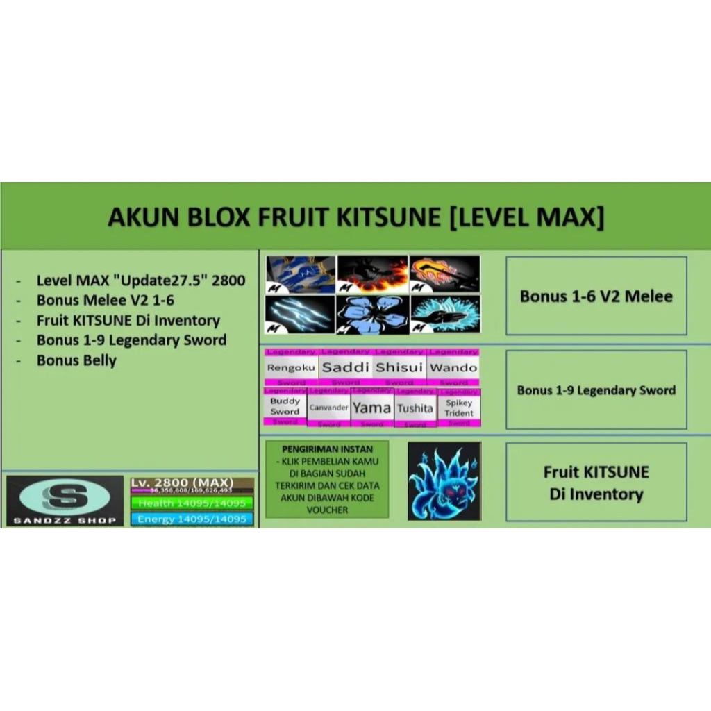 Akun Blox Fruit KITSUNE