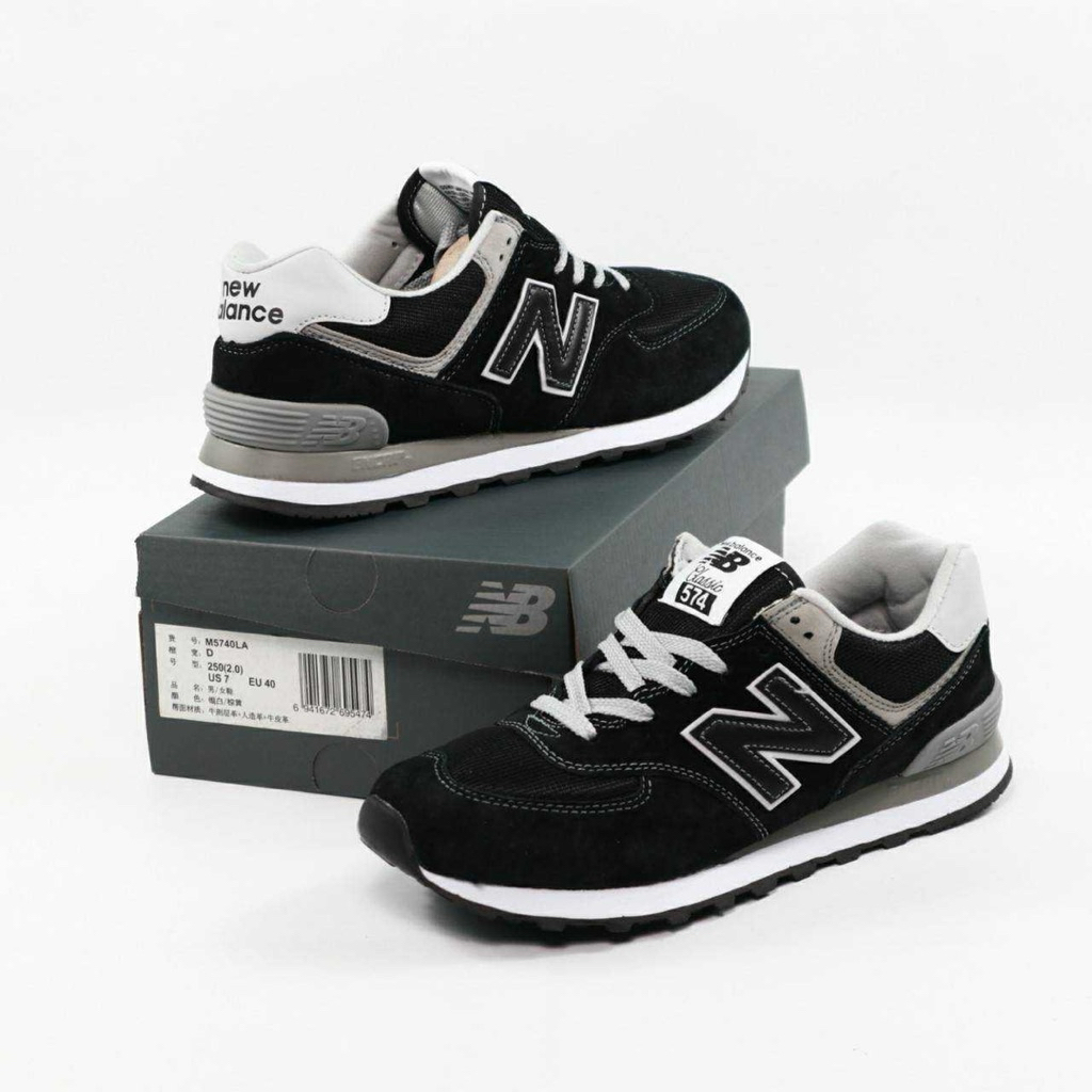 Sepatu 574 black grey  ML574EGK 39-44