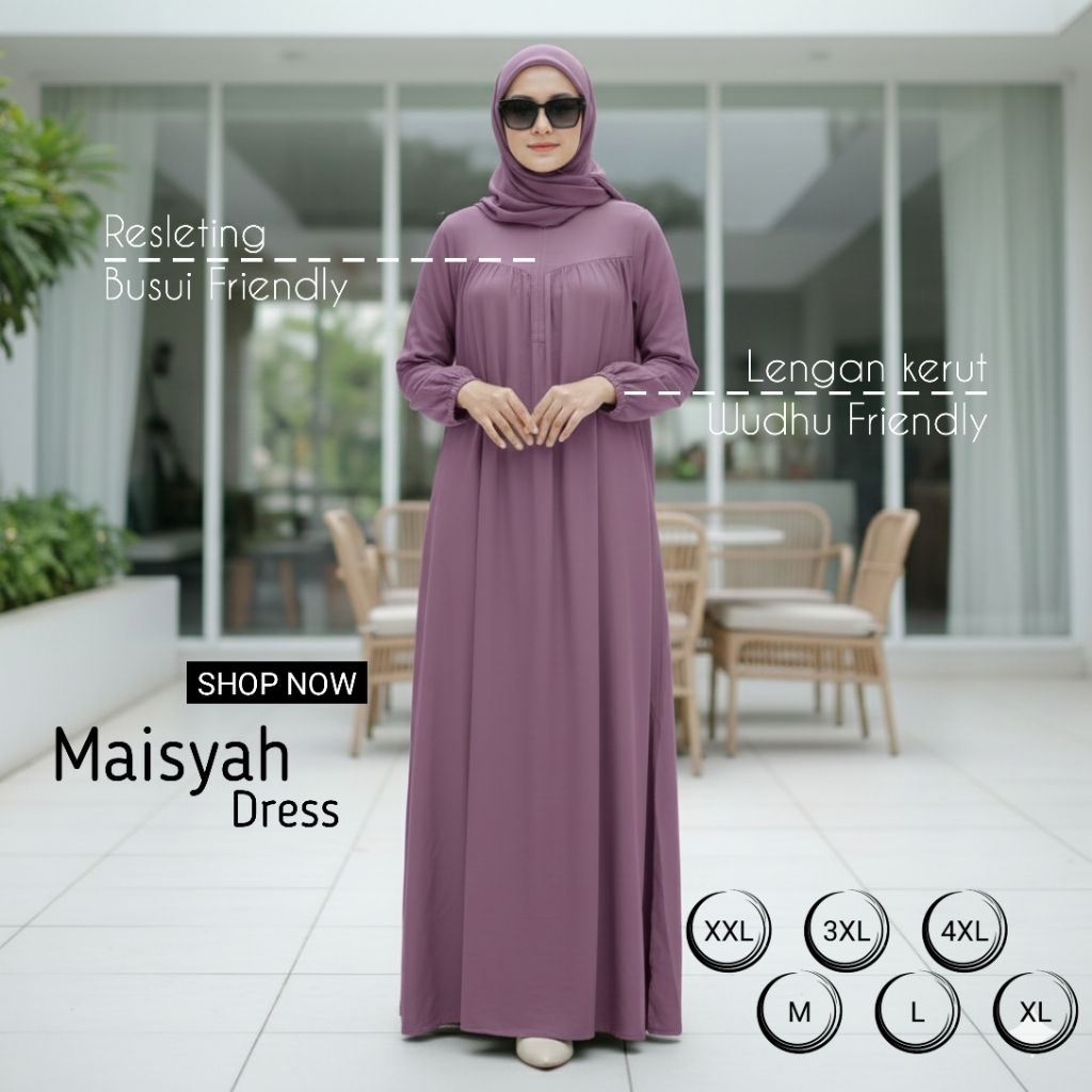 Dress Muslim Polos - Gamis Daily Jumbo - Gamis Daily Crinkle Airflow Premium