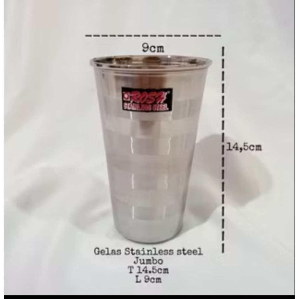 Gelas Jumbo Stainless Steel / Tumbler Glass Anti Karat / Mug Tinggi Stainless Steel 500 ml