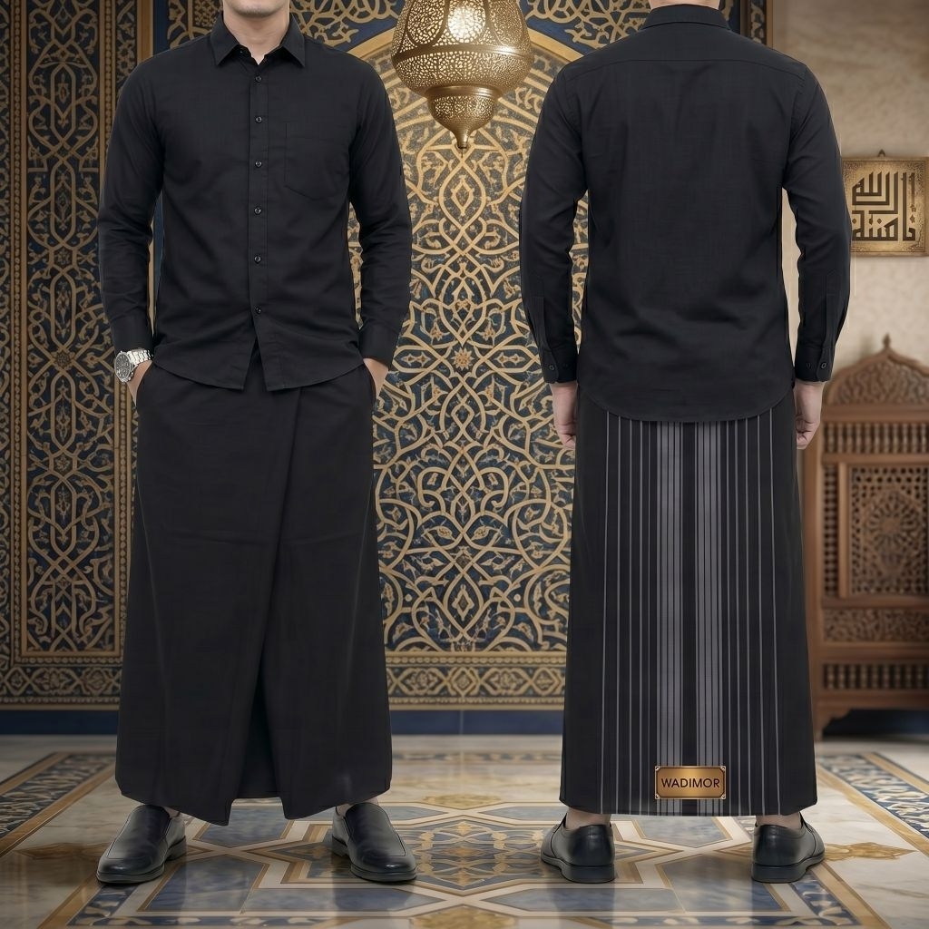 Wadimor Sarung Instan Dewasa Wadimor Hitam Salur