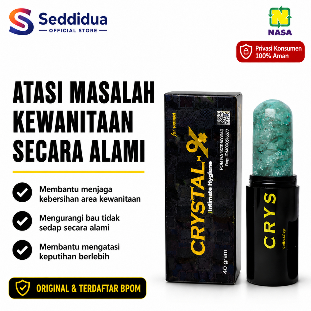 Crystal X NASA Original NCX Nasa 40gr BPOM Perawatan Kewanitaan Herbal Alami Anti Bau pH Balance