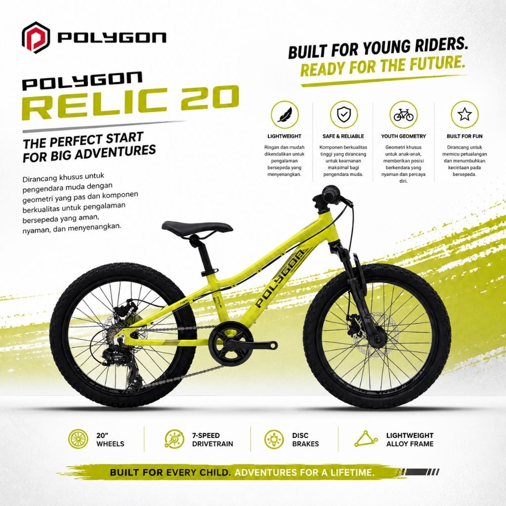 Sepeda MTB Junior Polygon Relic 20 inch