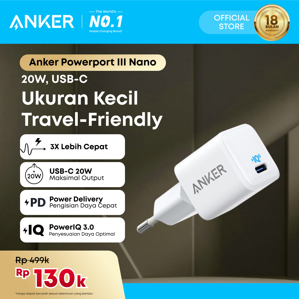 Wall Charger Anker PowerPort III Nano 20W - A2633