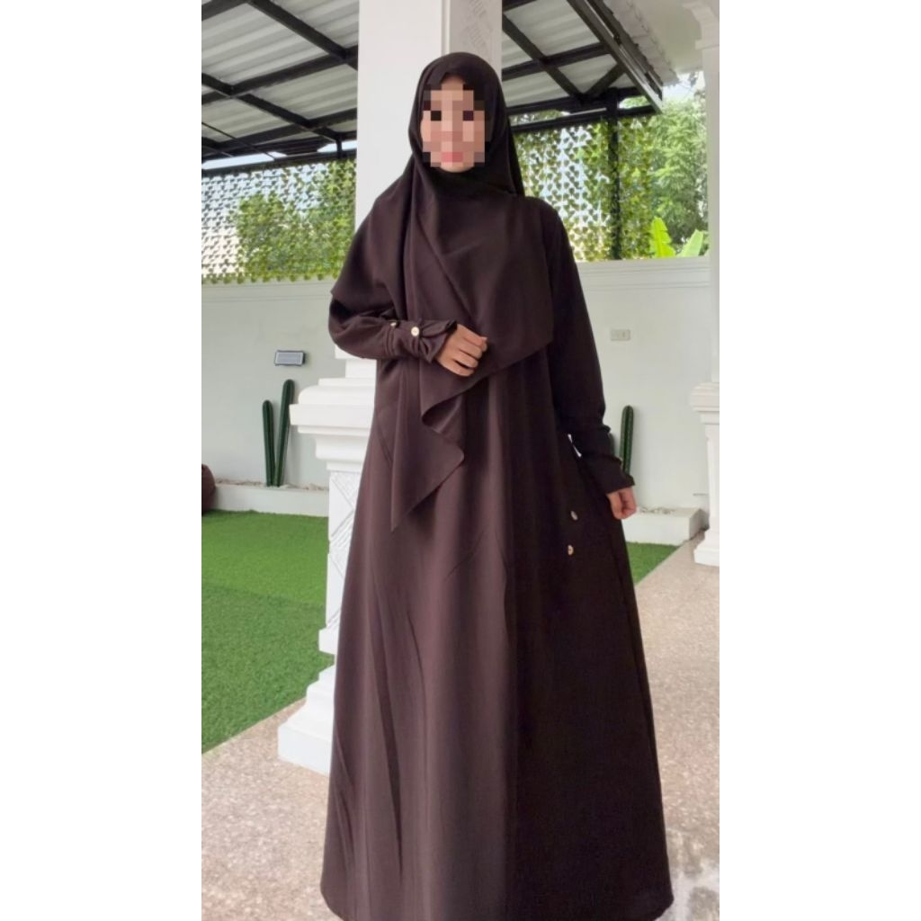 Nazva~Fashion~Gamis Abaya Mecca Bahan Shabrina Anti~ UV  Remaja Dewasa