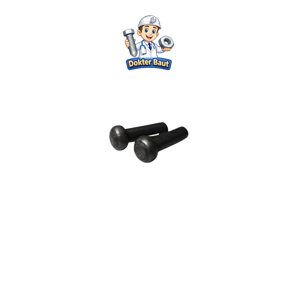 Paku Keling M8x25 Rivet Jembatan 8mm 2.5cm 5/16x1 PKB Besi Kepala Bulat