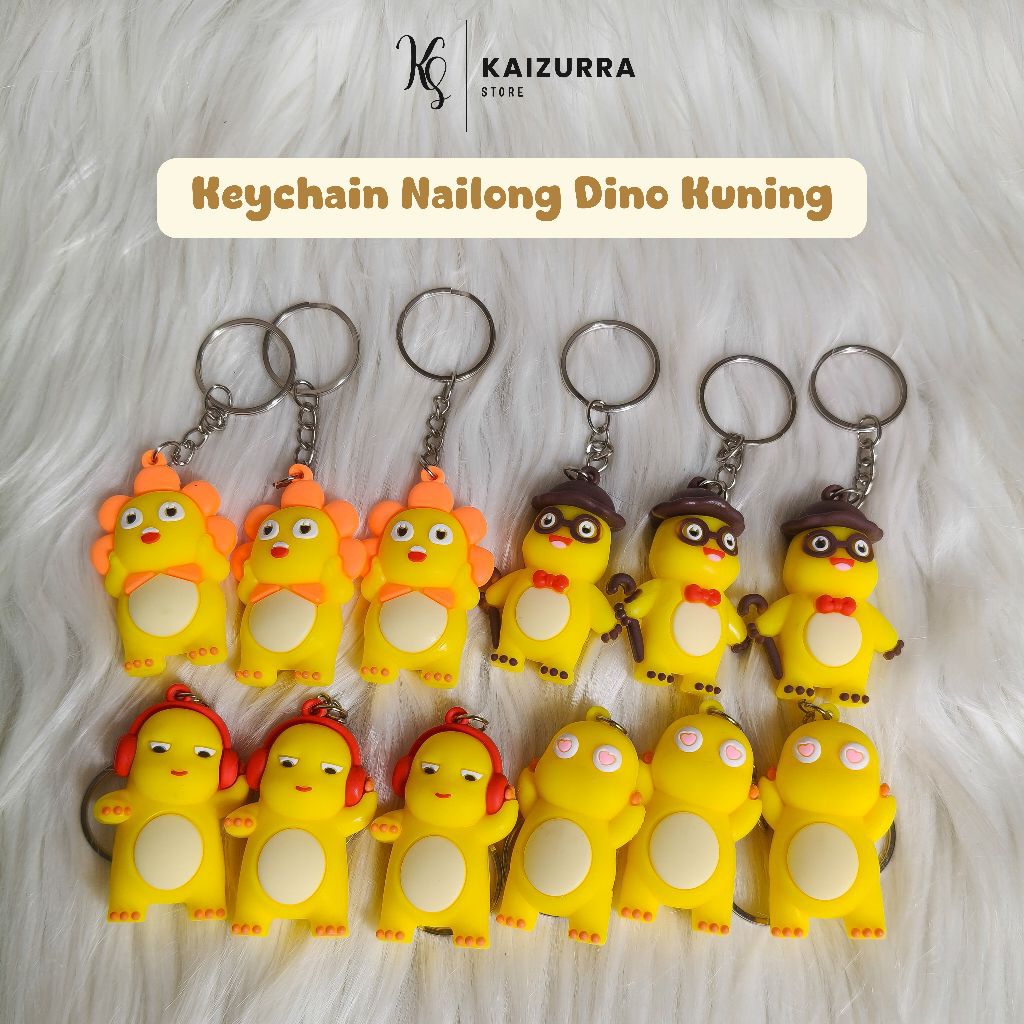 Keychain Nailong Dino Kuning / Gantungan Kunci Nailong Dino / Keychain Nailong Lucu / Gantungan Kunc