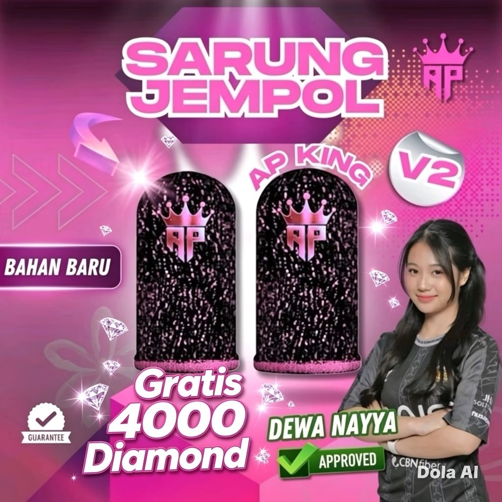 BONUS 4000 Diamond Sarung Jempol AP King V2 Logo Reflective Responsif + Sensi Game FF Untuk Game Mob