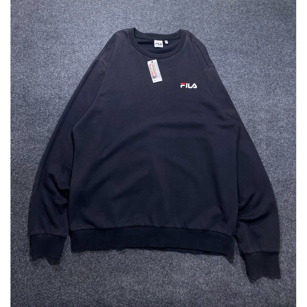 CREWNECK FILA SECOND / SWEATER FILA LOGO SMALL HITAM