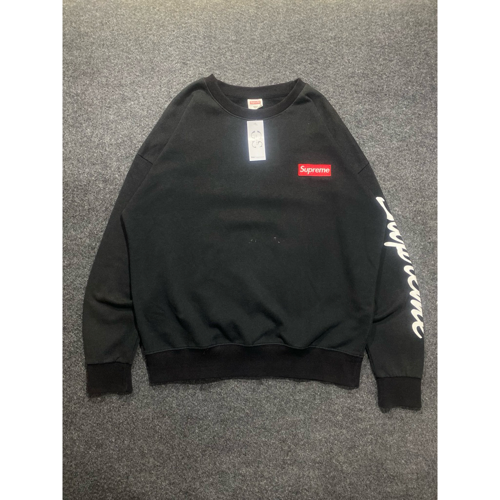 CREWNECK SUPREME SECOND / SWEATER BOX LOGO BORDIR LENGAN