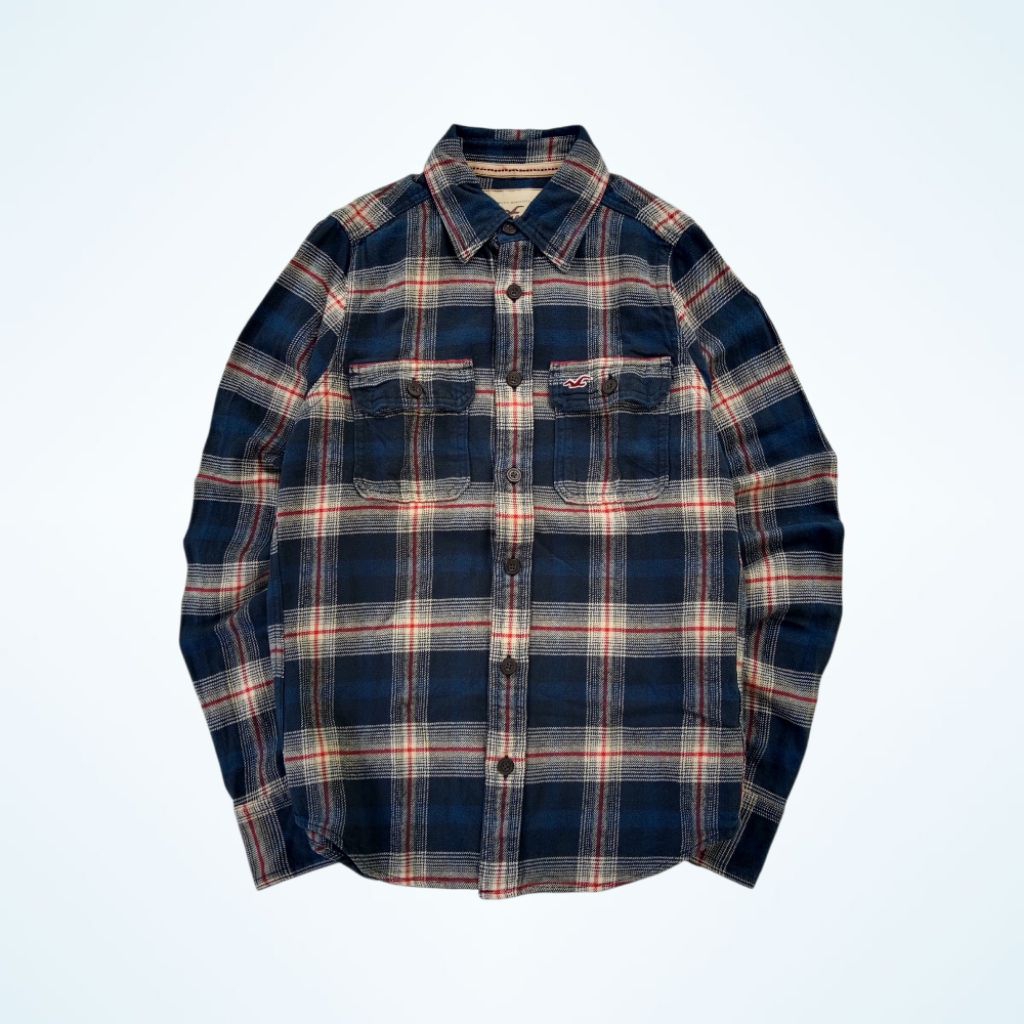 KEMEJA FLANEL HOLLISTER DOUBLE POCKET
