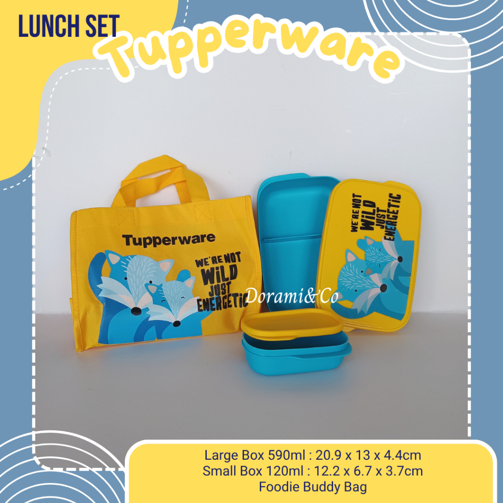 TUPPERWARE Foodie Buddy Lunch Box Kids Set Tas Tempat Bekal Kotak Makan Anak