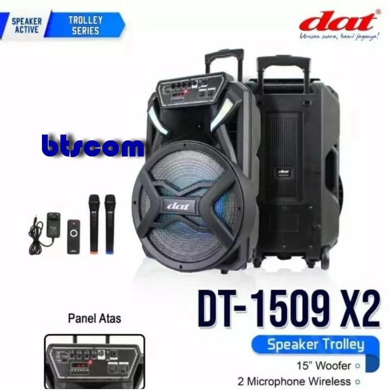Speaker aktif portable dat 15 inch dt1509 x2 bluetooth wireless dt 1509