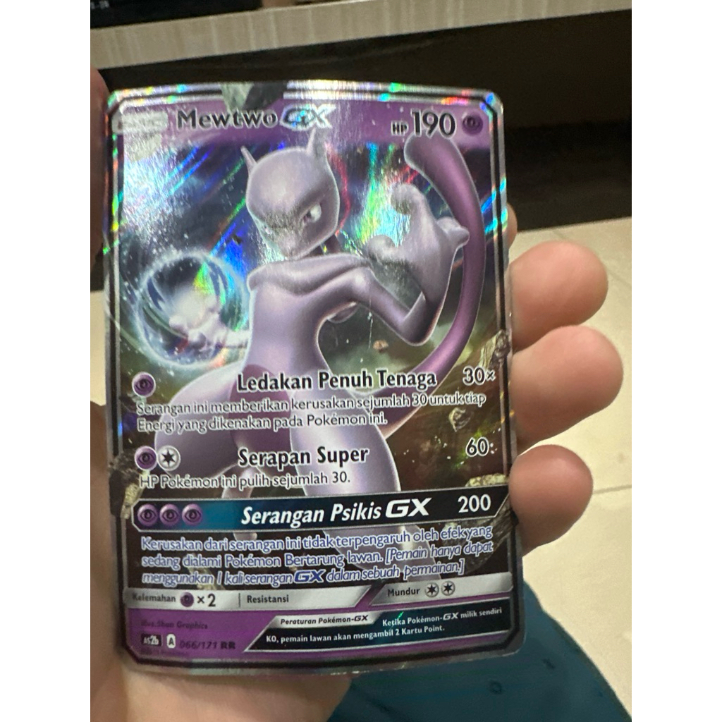 Pokemon Kartu Mewtwo GX (condition:80%) (Ori)