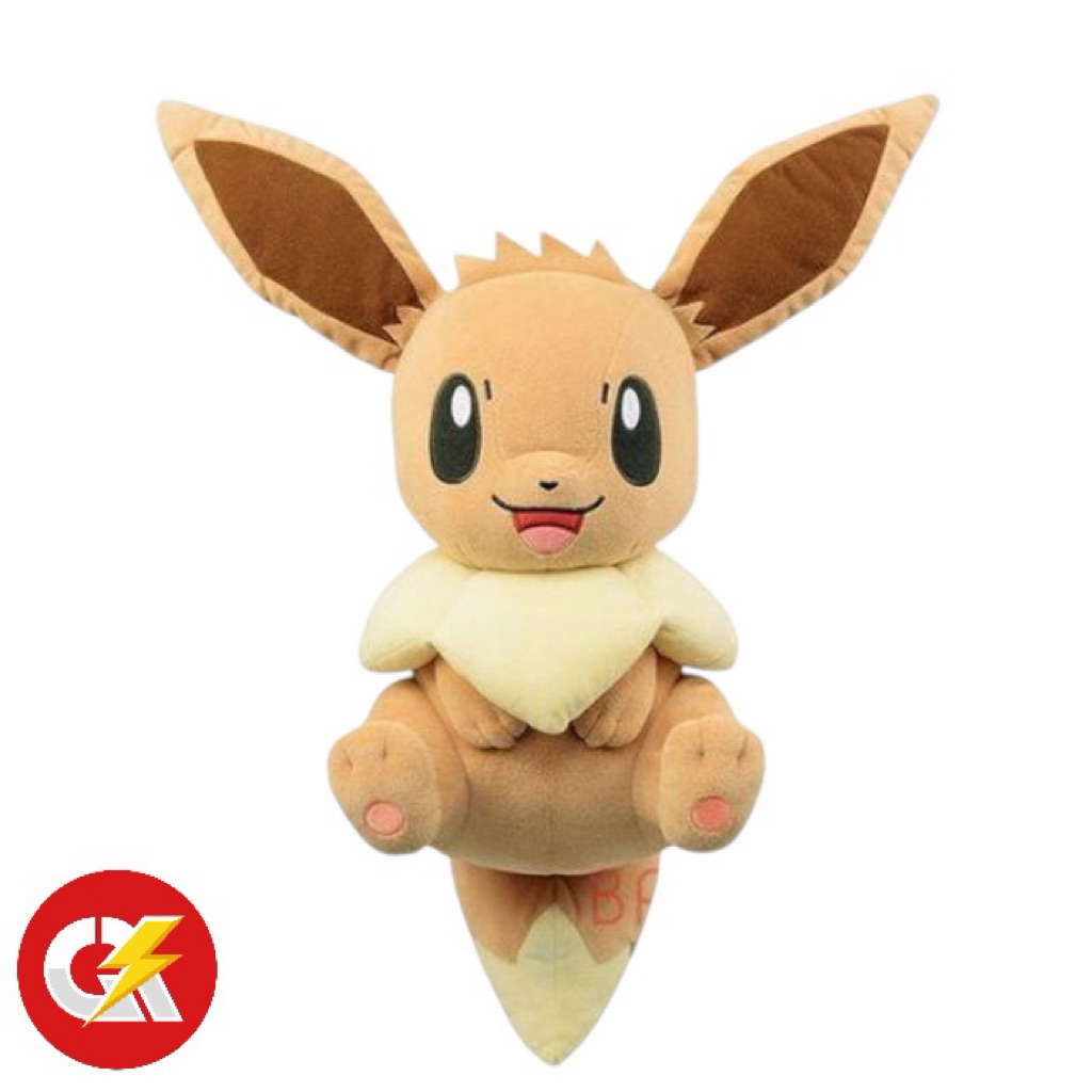 Boneka Plush Size Besar Official Pokemon Eevee Cute Sitting I love Eevee Original Banpresto