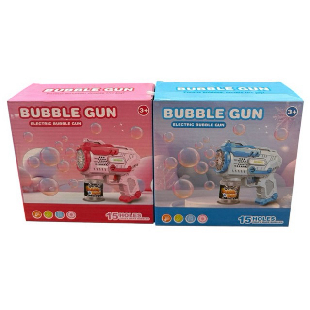Mainan Pistol Busa Balon Bubble Gun Electric 15 Holes B/O YD703A