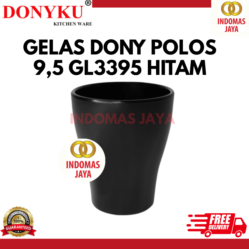Gelas Melamin 300 ml - Gelas Kopi Melamin - Gelas Teh - Gelas Melamine - Gelas Polos - GL3395 HITAM