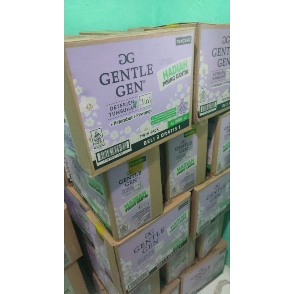 (Ibunda) DETERGEN GENTLE GEN, RINSO CAIR KARTONAN
