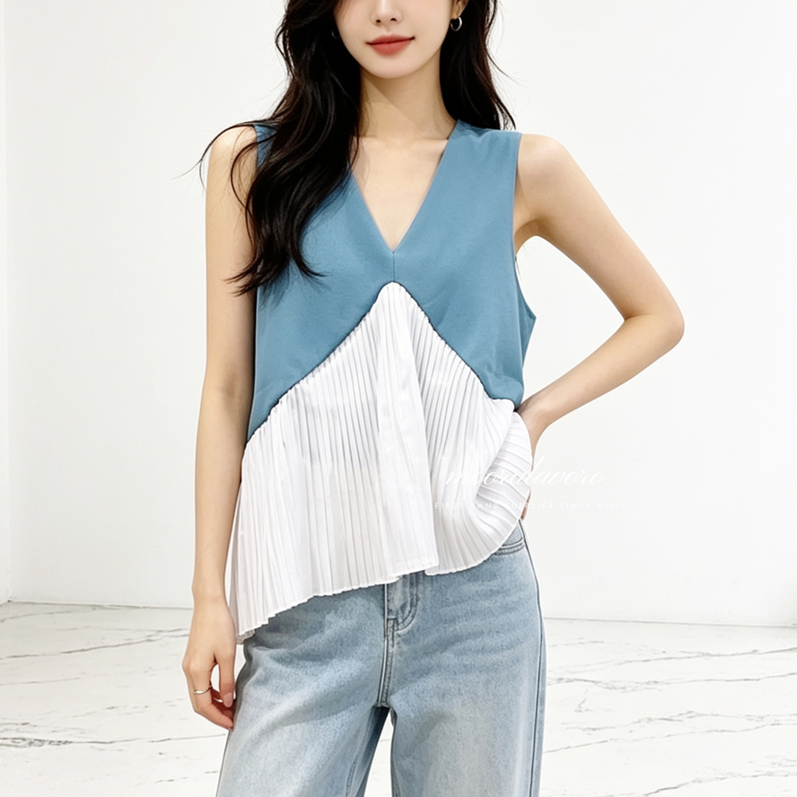 LIORA CLASSY PLEATS TANK KOREAN STYLE HELLO BANGKOK PREMIUM COLLECTION BKK