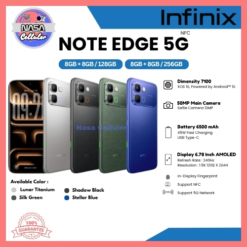 HP INFINIX NOTE EDGE 5G NFC 8/256GB & NOTE EDGE 5G NFC 8/128GB (Garansi Resmi Infinix 1 Tahun)