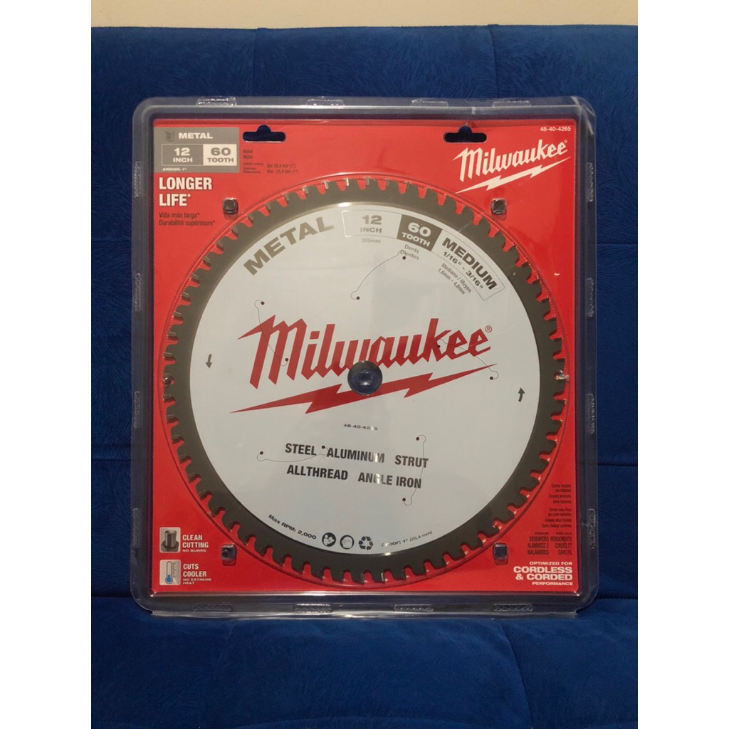 Bilah Gergaji Bundar Milwaukee 12” 60gigi untuk Potong Logam