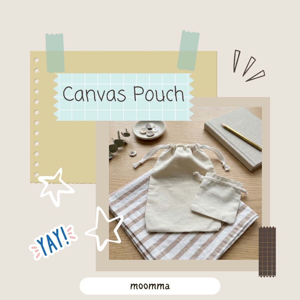 CANVAS MINI POUCH, POUCH MINI Kanvas Polos