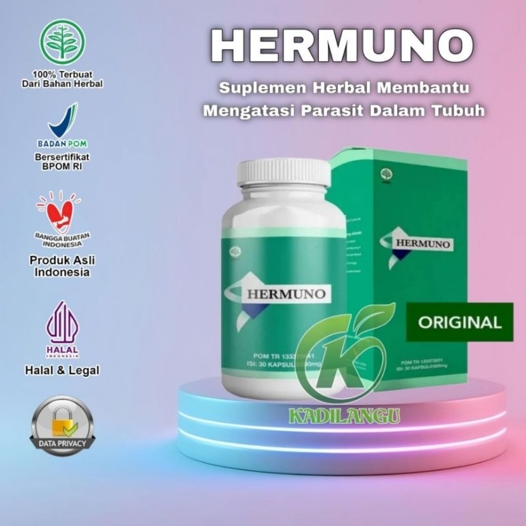 HERMUNO ASLI OBAT HERBAL PARASIT - OBAT ANTI PARASIT MEMBUANG CACING DALAM TUBUH 30 KAPSUL