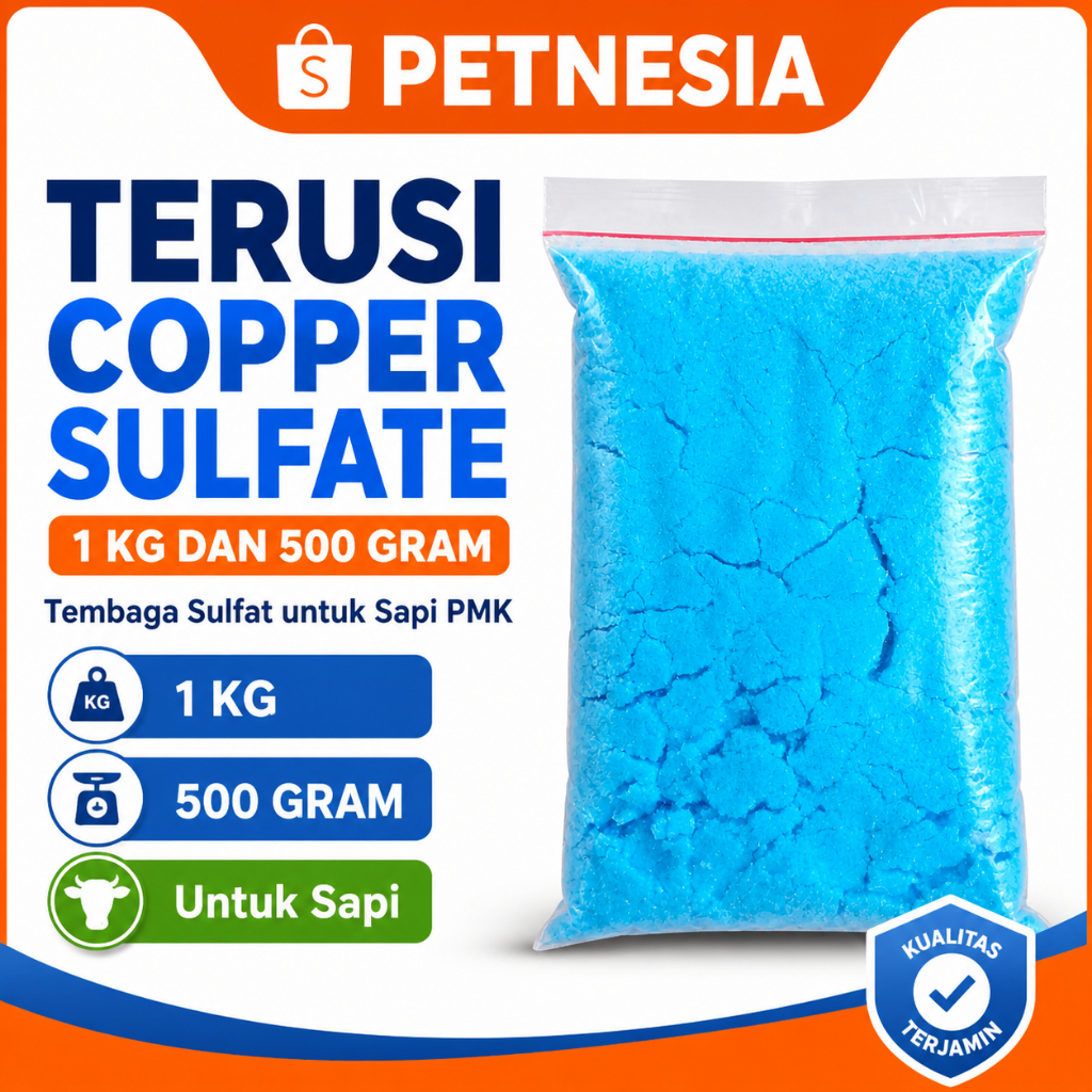 TERUSI COPPER SULFATE 1 KG DAN 500 GRAM - Tembaga Sulfat untuk Sapi PMK