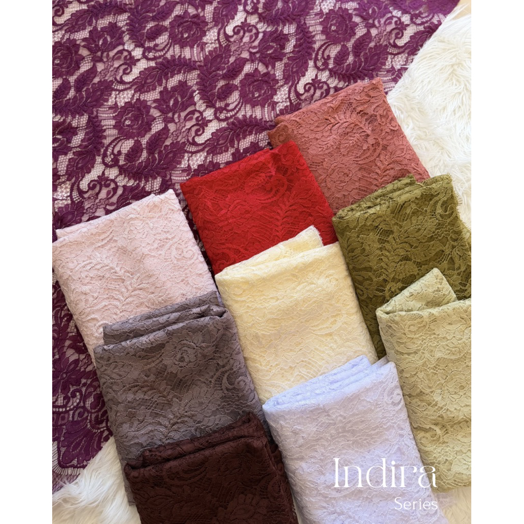 Kain Kebaya Brokat Semi Prancis 3D   PREMIUM  SERIES  INDIRA   2,6 Meter  - Amiratextile