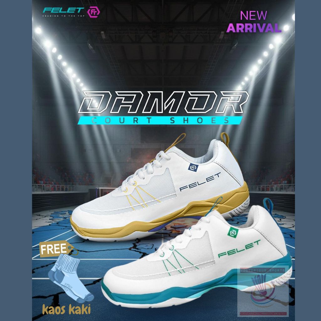 Sepatu Felet DAMOR ( Court Shoes ) Badminton Shoes - Sepatu Badminton ORIGINAL