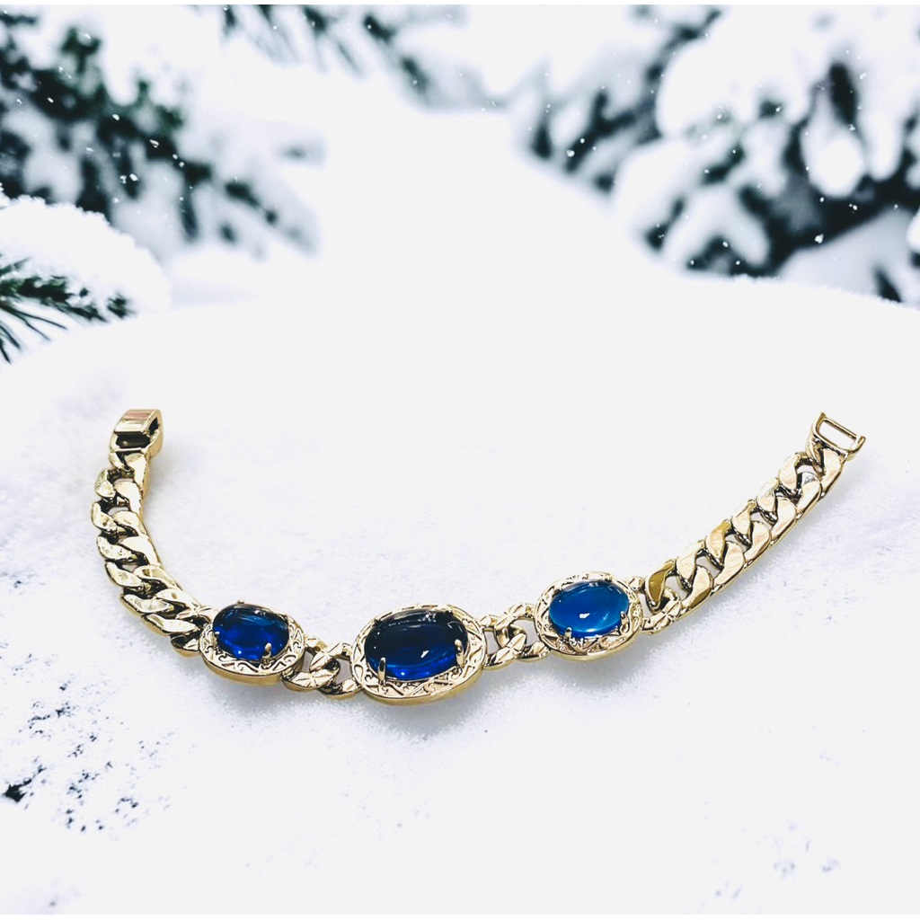 Gelang batu obsiadian gelang tangan wanita lapis emas putih