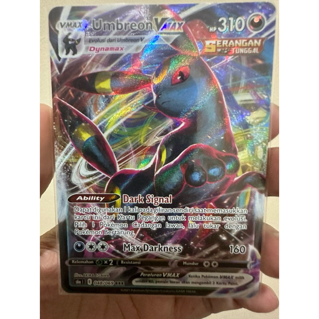 Umbreon VMAX - 095/203 - Ultra Rare - eevee pahlawan - Pokemon Car