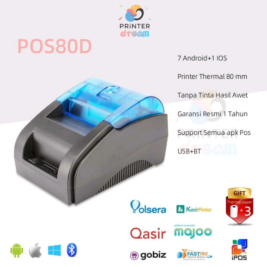 Printer Thermal Bluetooth 80MM CETAK RESI