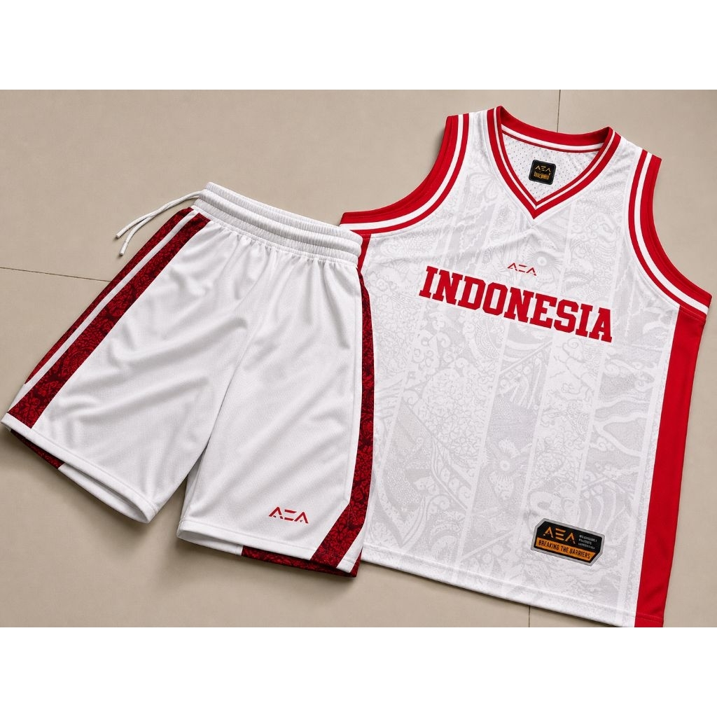 Jersey Basket Timnas Indonesia AZA satu set