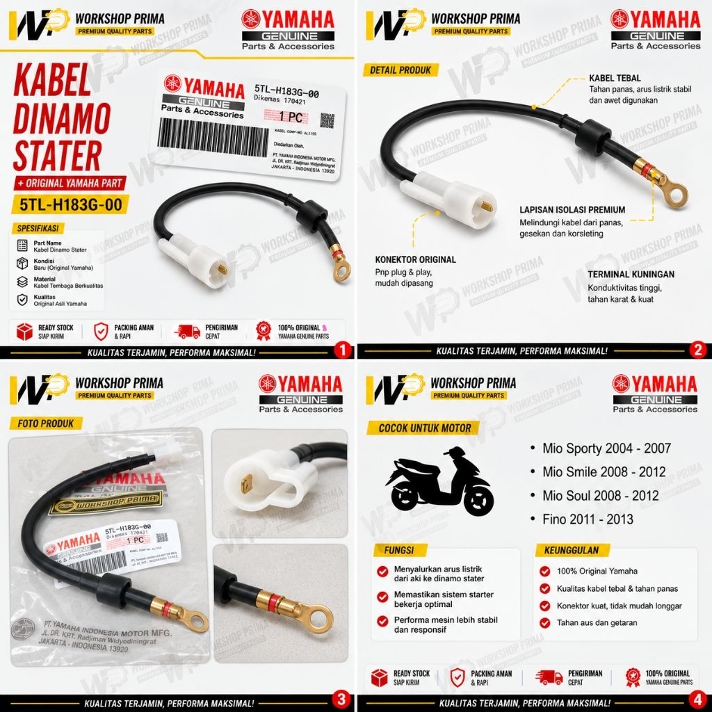 kabel soket dinamo ke aki stater relay bendik Mio lama sporty smile mio soul fino old lama ori ygp