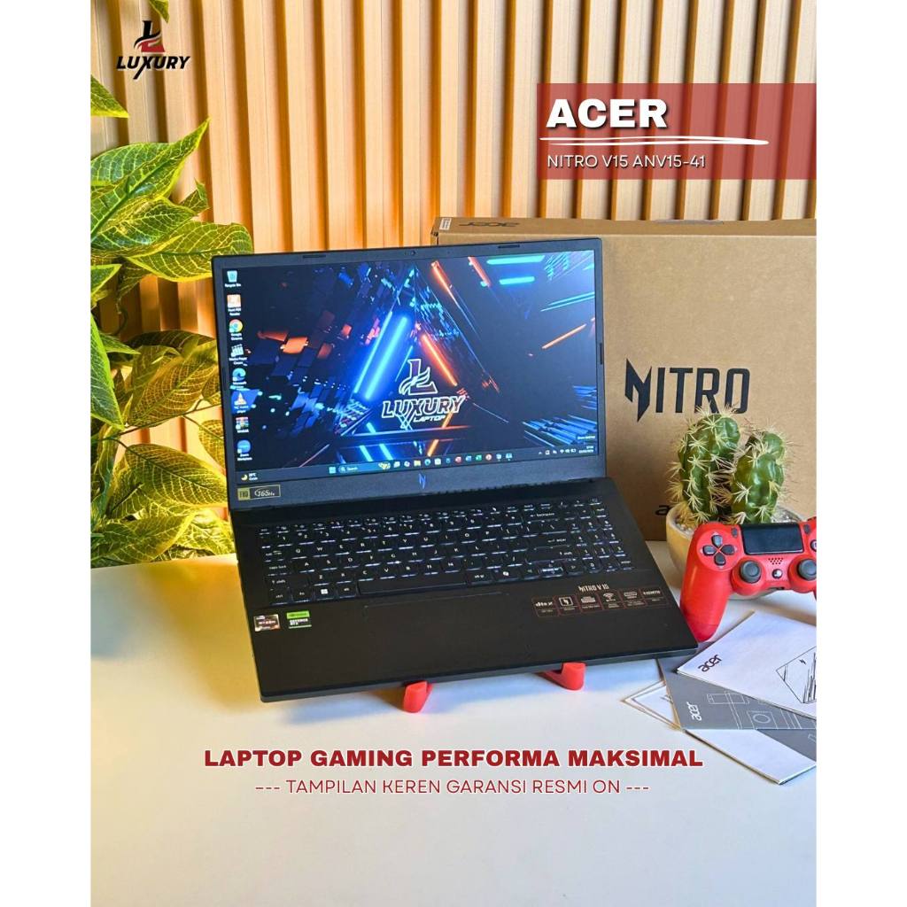 LAPTOP GAMING ACER NITRO V15 ANV15-41 AMD RYZEN 5 6K NVIDIA RTX 3050 SSD 512GB RAM 16GB DDR5 4800MHZ