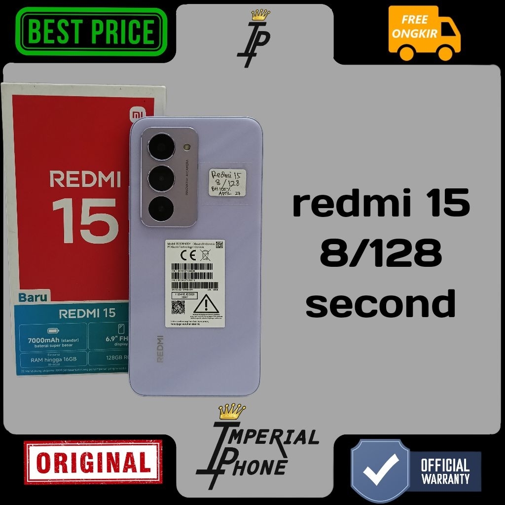 redmi 15 8/128 second