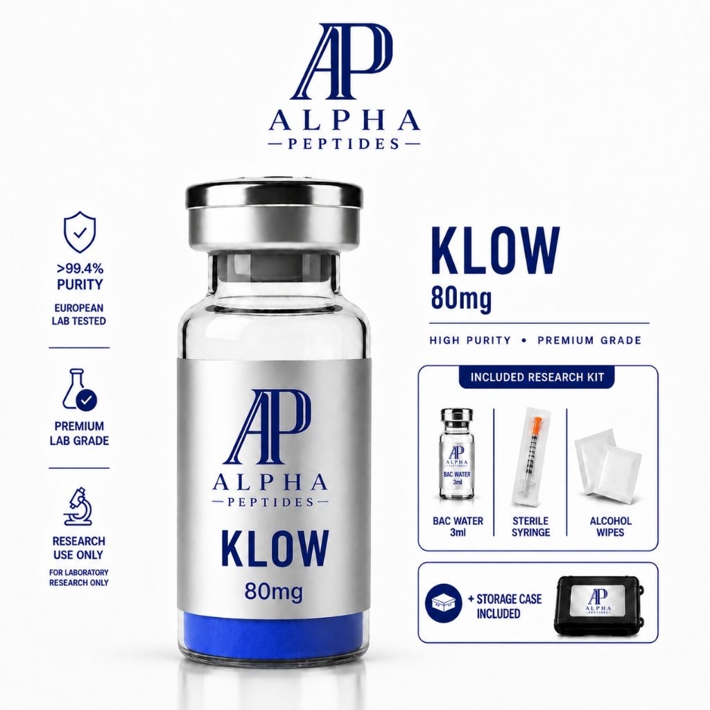 Alpha Peptides KLOW 80mg Stack 99.5%+ High Purity Peptide GHKCU BPC157 TB500 KPV Wolverine Glow ghk-