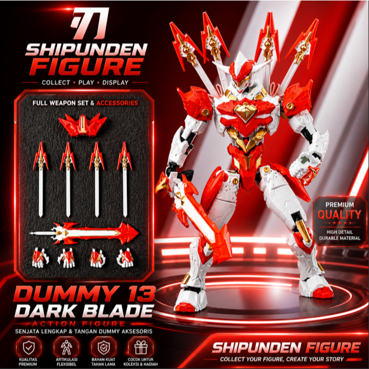 Super Titan dummy 13 action figure Dark Blade bersenjata lengkap