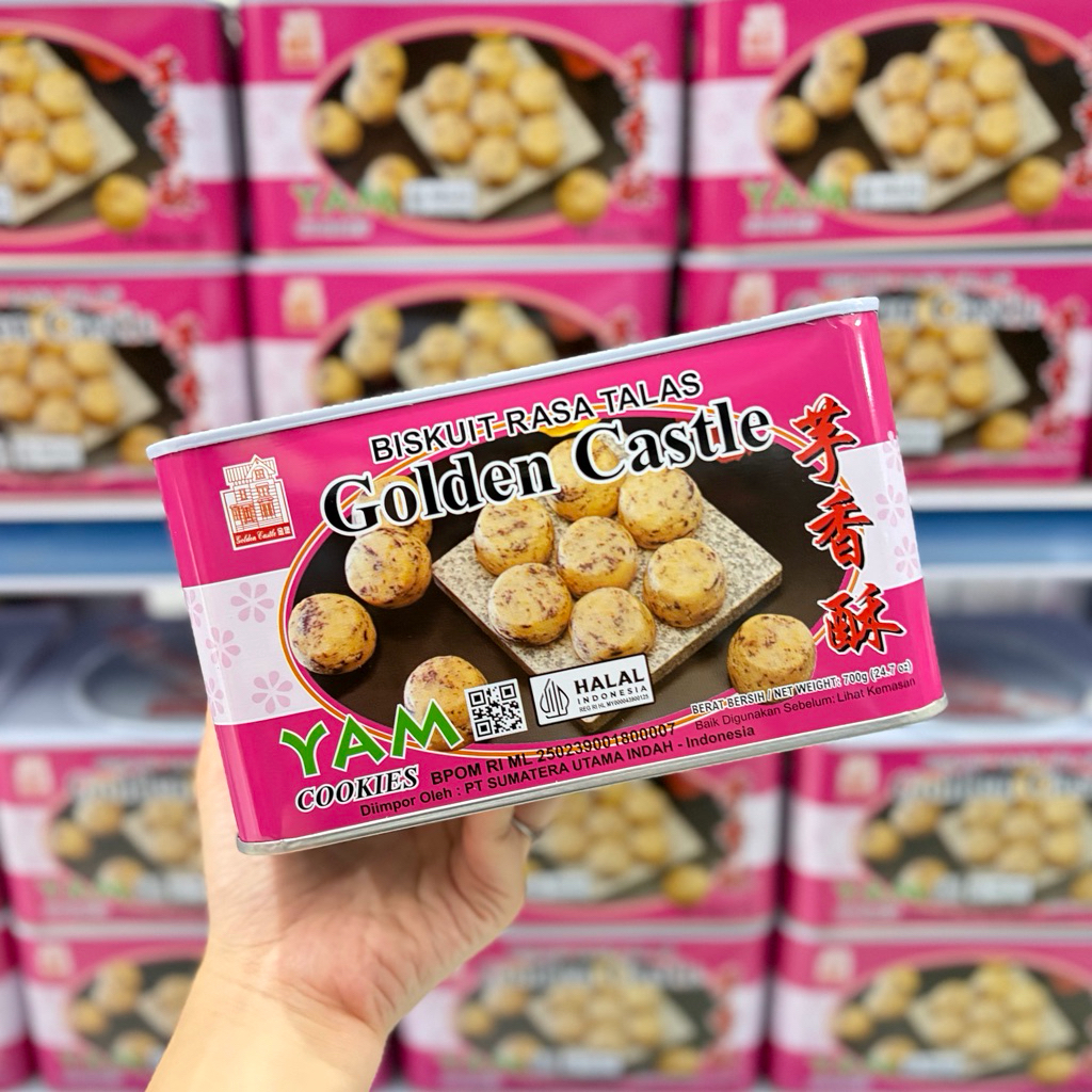 YAM COOKIES GOLDEN CASTLE BISKUIT RASA TALAS VEGETARIAN 700 GR | Biskuit Keladi