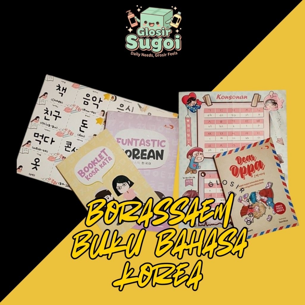 PRELOVED Buku Bahasa Korea Borassaem Dear Oppa & Funtastic Korean Like New | Kondisi Bagus, Siap Pak