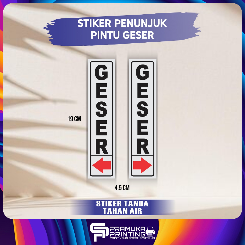 STIKER PVC PINTU GESER HANDEL PINTU SIGN PVC STICKER SLIDING DOOR