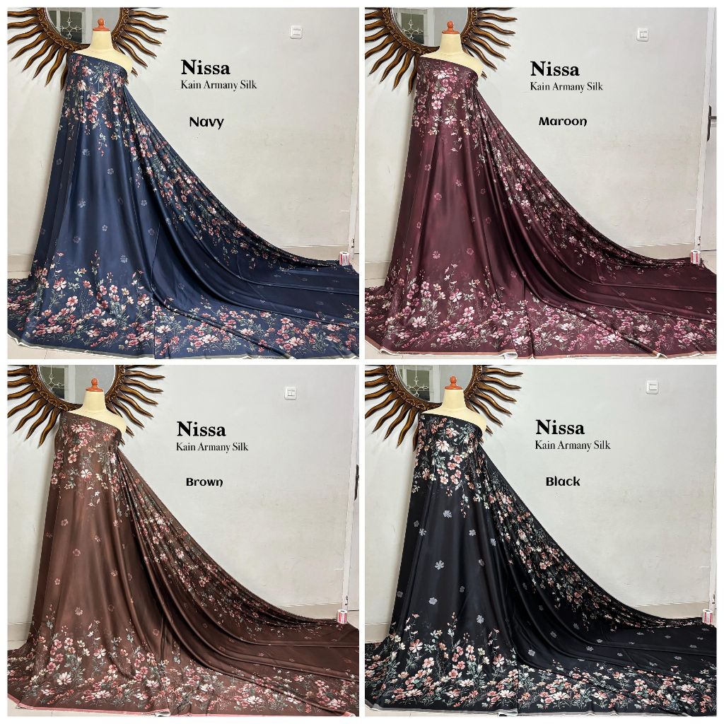 bahan kain armani silk motif Nissa/kain armani silk kain untuk gamis dll