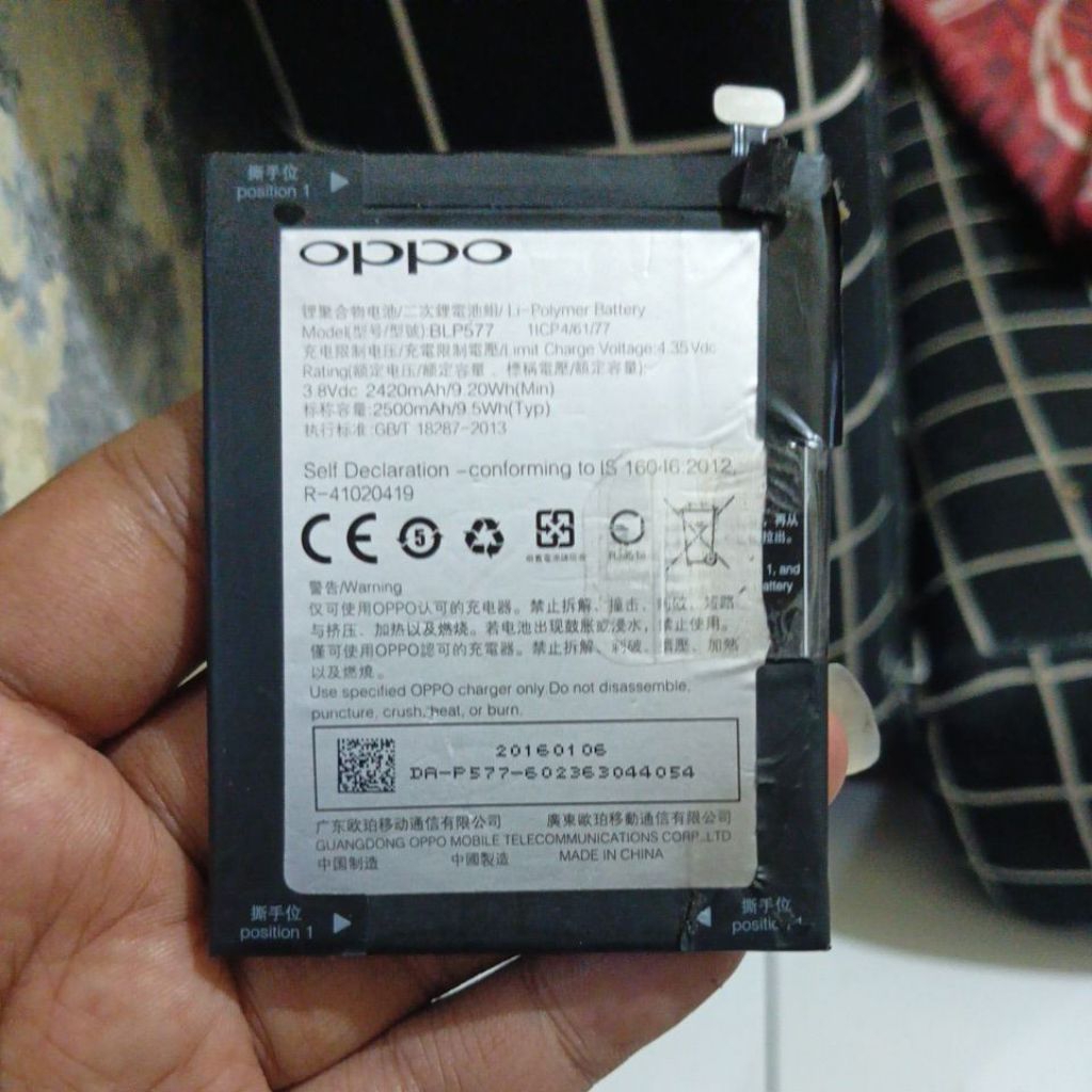 baterai Oppo Neo 7 normal mulus