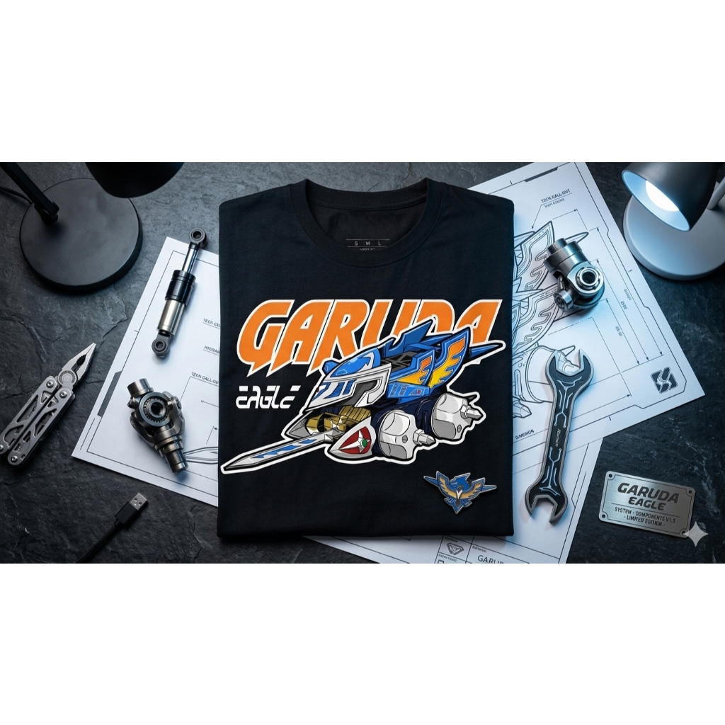 Kaos Black Tshirt Crush Gear Garuda Eagle