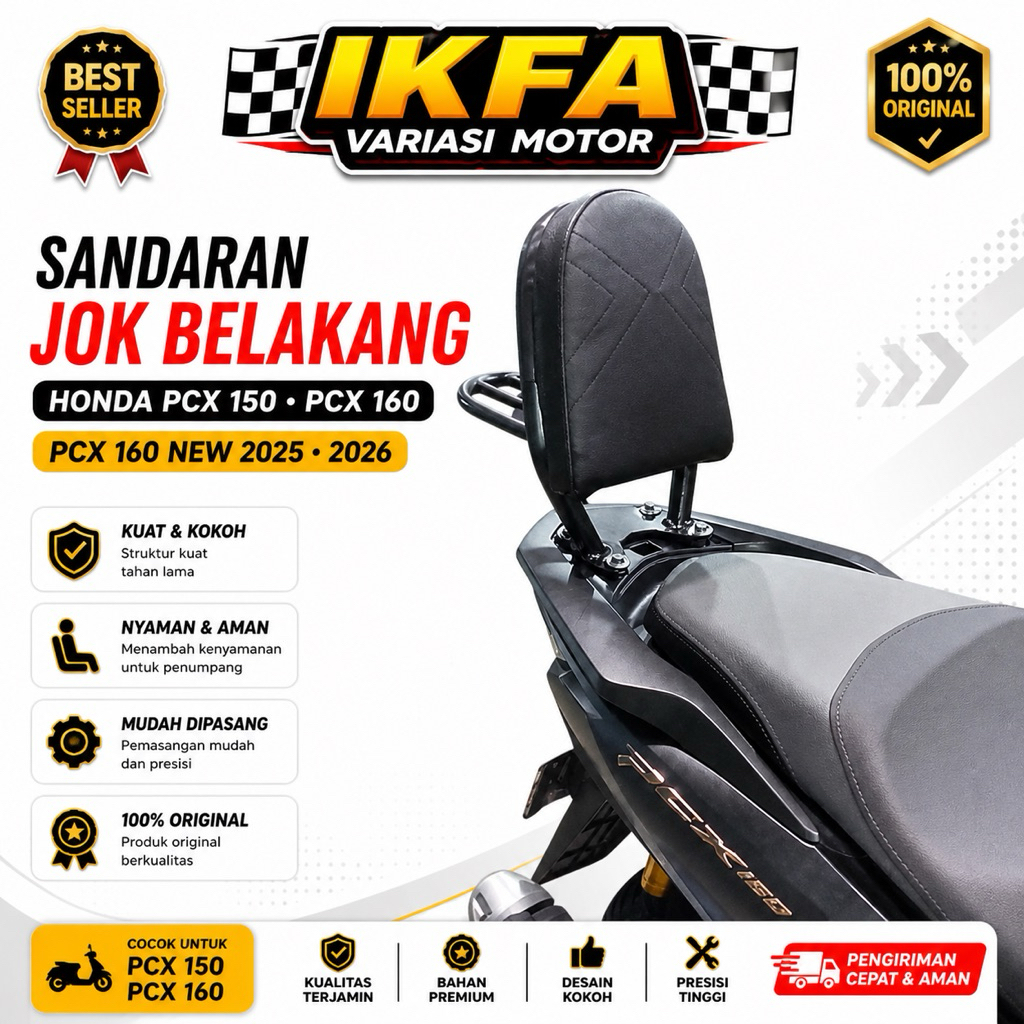 Sandaran Jok Motor PCX 150 PCX 160 Sandaran Jok Motor Pcx 150 Pcx 160 Pcx 160 New 2025 2026