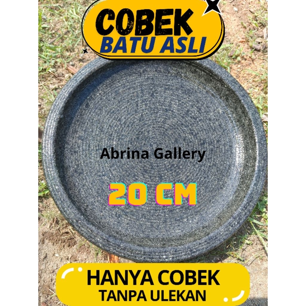 Cobek Batu Asli Gunung Ukuran 20 cm Anti Karat, Anti Jamur, Kuat, Anti Luntur, dan Tahan Lama