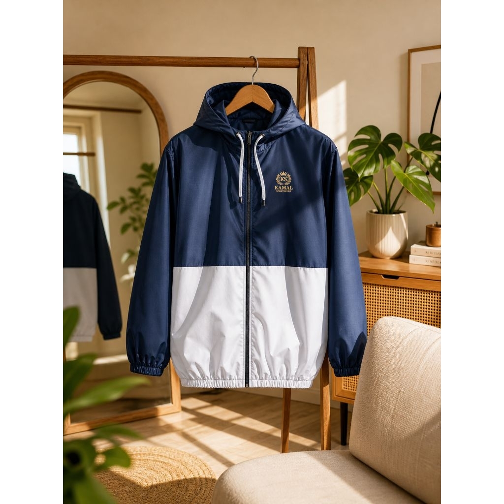 Jaket Parasut olahraga running uniseks/Hoodie parasut sport windbreaker kombinasi warna / jaket para