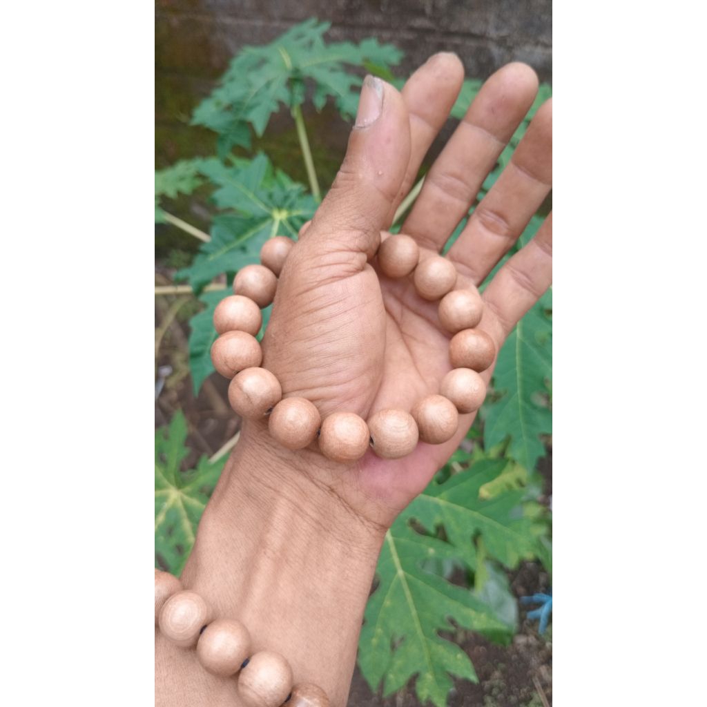 gelang kayu dewandaru asli ukuran 14mm